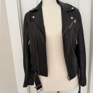 IRO Women's Black Leather Jacket size EU 40 / medium